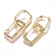 Brass Micro Pave Cubic Zirconia Dangle Huggie Hoop Earrings EJEW-G279-01G-03-2