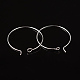 Cerchi per orecchini in ottone placcato color argento X-EC067-2S-2
