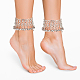Anattasoul 6 pièces 3 styles alliage cloche breloques bracelets de cheville pour femmes AJEW-AN0007-11-4