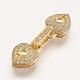 Brass Micro Pave Cubic Zirconia Fold Over Clasps ZIRC-F047-12G-1