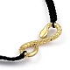 Paar verstellbare Nylonfaden geflochtene Perlen Armbänder BJEW-JB05449-5