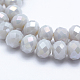 Electroplate Opaque Solid Color Crystal Glass Rondelle Beads Strands EGLA-F046A-08AB-1