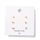 Set di orecchini a bottone in resina a cuore bicolore per donna ragazza EJEW-D278-07S-1