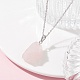 Ожерелья с подвесками из самородков из натурального розового кварца NJEW-JN04507-02-2