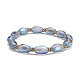 Bracciale elasticizzato con perle di vetro smerigliate ovali twist per donna ragazza BJEW-JB07247-2