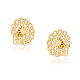 UNICRAFTALE 20pcs Golden Flower Stud Earring Findings 304 Stainless Steel Filigree Ear Stud Component with Loop Butterfly Stoppers Ear Nuts 0.7mm Pin Earring for Jewelry Making 16x14mm STAS-UN0002-22G-2