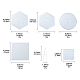 六角形とフラットラウンド形と正方形のabcプラスチックペグボード  アイロンペーパーとプラスチックピンセットを使って  透明 DIY-YW0008-46-2