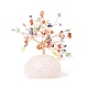 Natural Gemstone Money Tree with Natural Rose Quartz Base Display Decorations DJEW-G027-08RG-06-3