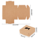 折りたたみクラフト紙ギフトボックス  中空猫柄手作り石鹸箱  正方形  ミックスカラー  8x8x3.2cm  40個/セット CON-PH0001-76-3
