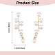Anattasoul 1 paire abs plastique imitation perle perlée branche feuillue boucles d'oreilles pendantes EJEW-AN0001-51-2
