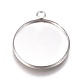304 Stainless Steel Pendant Cabochon Settings X-STAS-G127-13-22mm-P-1
