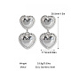 Серьги-гвоздики в форме сердца из нержавеющей стали 304 CY2575-2-2