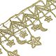 Cinta de hilo metalizado estrella y luna, el base del cordón, cinta de encaje, para coser la decoración, Accesorios de la ropa, caqui oscuro, 2-3/4 pulgada (70 mm)