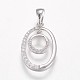 925 Sterling Silver Micro Pave Cubic Zirconia Pendants STER-F044-05P-1