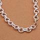 Popular Silver Plated Brass Round and Oval Link Chain Necklaces For Men NJEW-BB12753-3