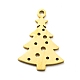 201ステンレススチール製ペンダント  クリスマステーマ  ツリー  ゴールドカラー  20x14x1mm  穴：1.5mm STAS-E157-05G-2
