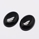 Oval Natural Black Agate Cabochons G-K020-30x22mm-01-1