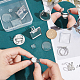 UNICRAFTALE 8 Sets DIY Cuff Ring Making Kit Square Round Open Cuff Ring Bezel Tray US Size 7~8 201 Stainless Steel Blank Cabochon Ring Bases with Glass Cabochons Domes Set for Ring Making DIY-UN0003-99-4