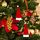 クリスマス帽子布カトラリーセットバッグ  クリスマステーブルホテルレストランアレンジメント装飾用品用ナイフとフォークカバー  ファイヤーブリック  140x58x3mm  内径：55mm AJEW-WH0401-44-6