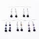 Frosted Natural Gemstone Dangle Earrings EJEW-JE02456-1