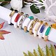 Imitation Jade and Wooden Chunky Curved Tube Beads Stretch Bracelets Set BJEW-SW00018-4