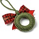 3 шт. 3-х цветный рождественский венок ручной работы из хлопка с подвеской HJEW-JM02702-5