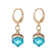 10 Pairs 10 Colors Glass Rhombus Dangle Leberback Earrings EJEW-JE05073-3