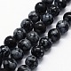 Natural Snowflake Obsidian Beads Strands X-G-I199-36-6mm-1
