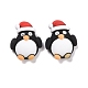 樹脂カボション  クリスマステーマ  クリスマス帽子のペンギン  ブラック  23.5x18.5x8mm CRES-D004-06-2