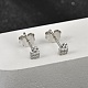 Серьги-гвоздики lock s925 из стерлингового серебра с микропаве из прозрачных кубических цирконий для женщин EJEW-K307-03A-P-2