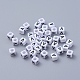 Perles de lettre de trou horizontal acrylique PL37C9308-V-2