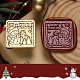 Cabeza de sello de latón con sello de cera con tema navideño TOOL-R125-04A-1