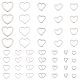 PandaHall 60pcs 15 Style Heart Frames Charms Stainless Steel Heart Linking Rings Minimalist Beading Hoop Charms Silver Hollow Heart Connector Findings for Dangle Beading Hoop Jewellery Making STAS-PH0004-23-1