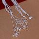 Popular Silver Plated Brass 5-strand Snake Chain Necklaces NJEW-BB12711-3