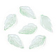 ツートングラスペンダント  巨大な葉のチャーム  ミディアムアクアマリン  30x16x3mm  穴：1.2mm GLAA-A011-21A-1