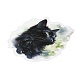 Autocollants décoratifs auto-adhésifs imperméables en forme de chat au clair de lune DIY-M053-04C-3
