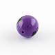 Opaque Chunky Gumball Bubblegum Crown Printed Acrylic Round Beads SACR-Q096-M-3