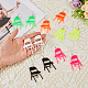 FIBLOOM 6 Pairs 6 Colors Acrylic Chair Dangle Earrings with Steel Iron Pins EJEW-FI0001-56-3
