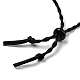 Fabricación de collar de bolsa de macramé de cordón de poliéster encerado trenzado ajustable NJEW-TAC0008-03-3