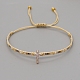 Bracelets réglables de perles tressées avec cordon en nylon BJEW-C011-08C-1