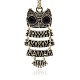 Antique Silver Plated Alloy Rhinestone Owl Pendants for Halloween Jewelry ALRI-J083-02AS-1