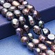 Brins de perles de culture d'eau douce naturelles galvanisées PEAR-P060-16B-1