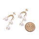 Aretes colgantes en forma de U con cuentas de perlas naturales para mujer EJEW-TA00050-3