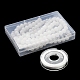 DIYストレッチブレスレット作成キット  天然の白い翡翠ビーズと伸縮性のある糸の周りの3本の連売りを含む  透明  8mm  穴：1mm  約49個/連  15.16''（38.5センチメートル）  1連 G-SZ0001-56-3