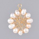 Handmade Natural Cultured Freshwater Pearl Pendants PALLOY-JF00398-2