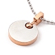 Вакуумное покрытие 304 ожерелье из нержавеющей стали с подвеской в виде сердца для женщин NJEW-E015-04RG-3