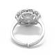 Componenti regolabili per anello da dito in argento sterling placcato rodio STER-L055-033P-3