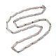 201 collar de cadena de eslabones de barra rectangular de acero inoxidable. NJEW-Q316-01B-P-1