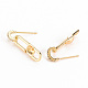 Brass Micro Pave Clear Cubic Zirconia Stud Earring Findings KK-S356-261-NF-2