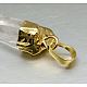 混合天然原料ラフ宝石の結晶のペンダント  真鍮パーツ  不規則なナゲット  26~58x8~20x12~15mm  穴：7x4mm G-M040-M07-2